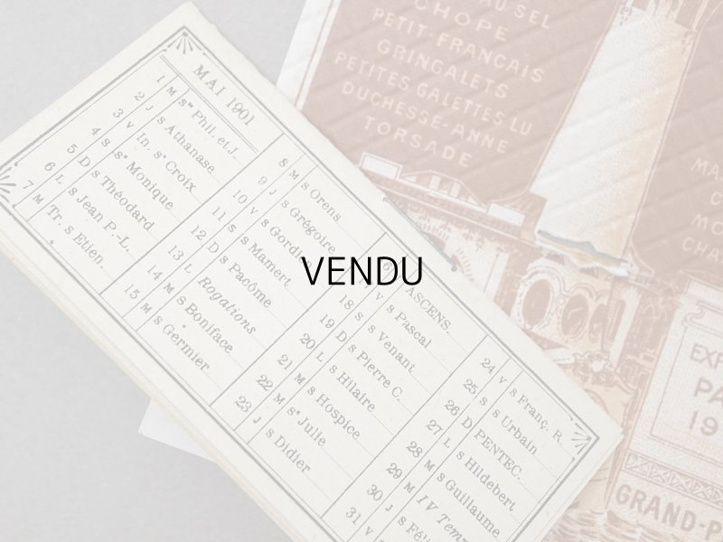 画像8: ＊蚤の市＊1901年 アンティーク『LU』カレンダー ウエハース型 GAUFRETTE VANILLE - LEFEVRE-UTILE -