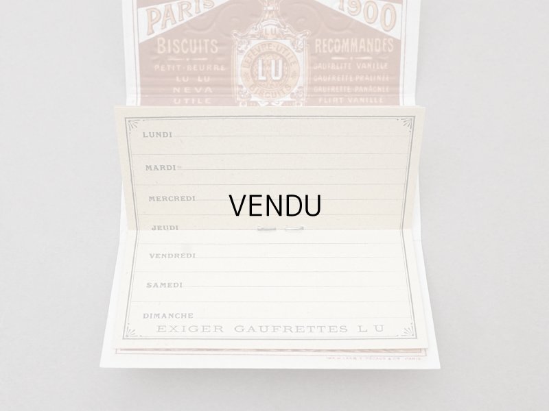 画像6: ＊蚤の市＊1901年 アンティーク『LU』カレンダー ウエハース型 GAUFRETTE VANILLE - LEFEVRE-UTILE -