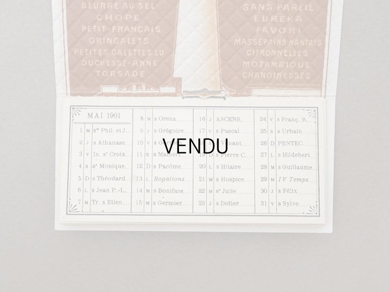 画像5: ＊蚤の市＊1901年 アンティーク『LU』カレンダー ウエハース型 GAUFRETTE VANILLE - LEFEVRE-UTILE -