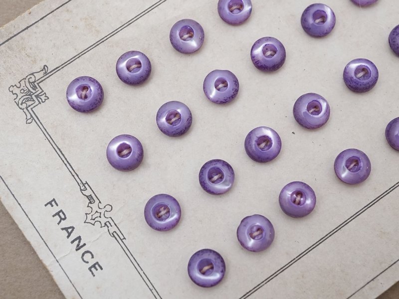 画像3: アンティーク マザーオブパール製 極小 ボタン 6.5mm 24ピース シェルボタン ラヴェンダー色