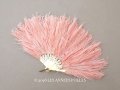 ＊蚤の市＊1900年頃 アンティーク 花模様 淡いピンクのフェザーの小さなファン 