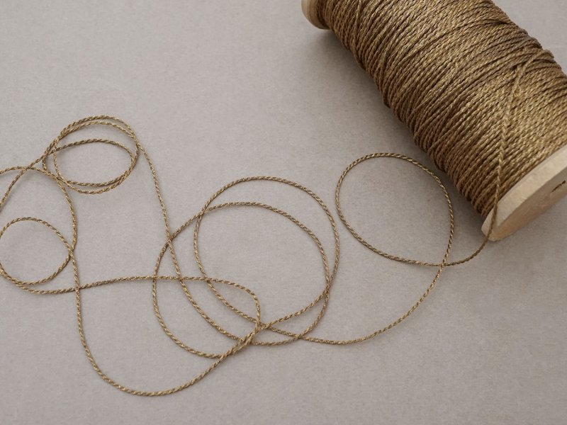 画像2: 19世紀末 アンティーク メタル製 紐 ゴールド 3m