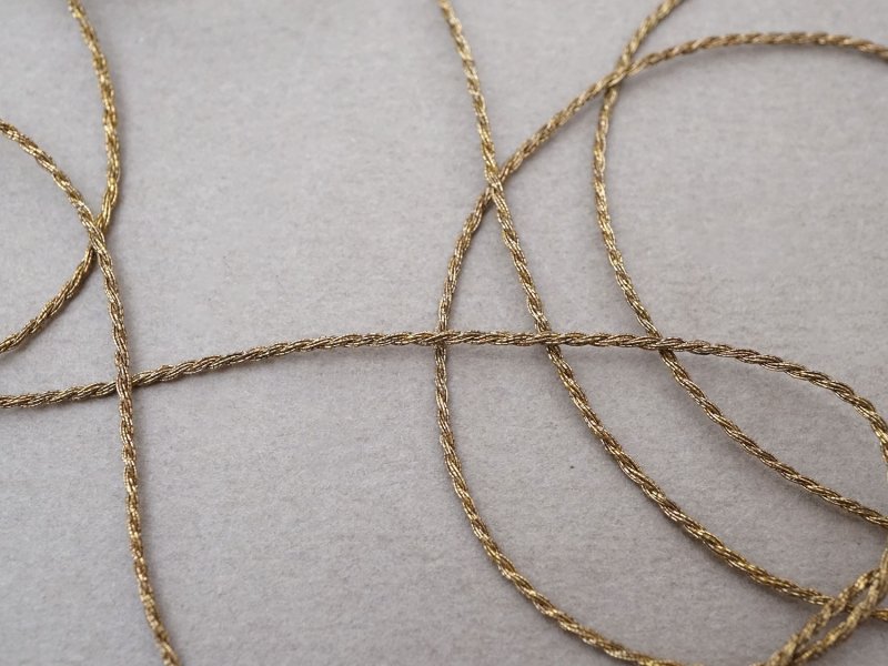 画像3: 19世紀末 アンティーク メタル製 紐 ゴールド 3m