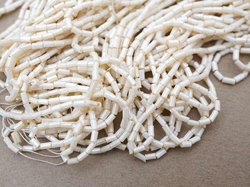 画像3: アンティーク シードビーズ 生成り エクリュ 1cm=4粒 