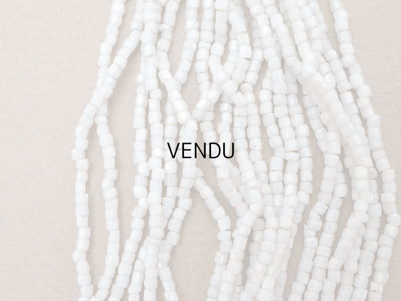 画像4: アンティーク カット入り シードビーズ グレイッシュホワイト ガラス製 23g