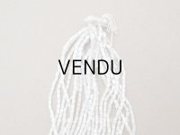 アンティーク ガラス製 サティネビーズ グレイッシュホワイト 23g 1cm=4粒 