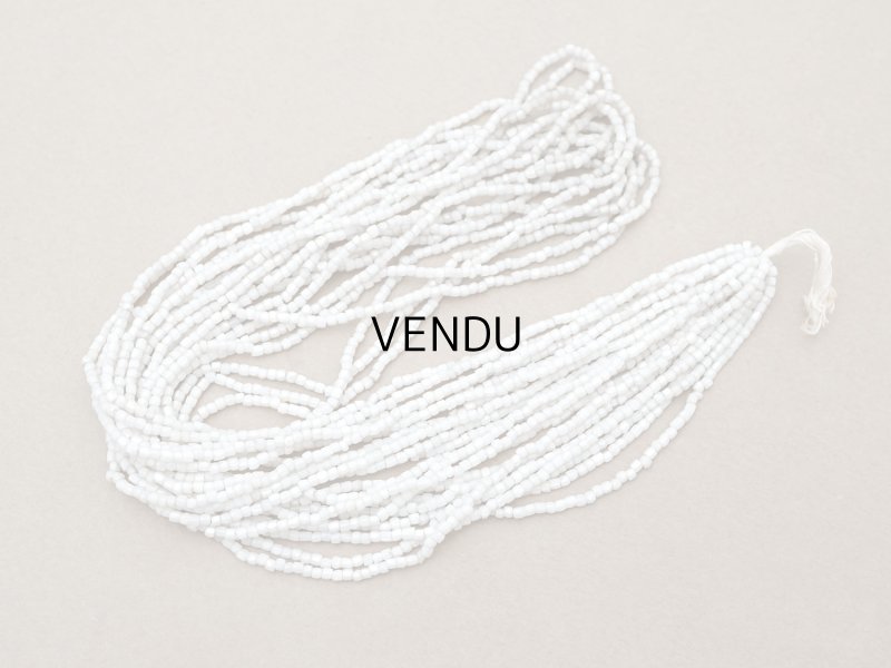 画像3: アンティーク カット入り シードビーズ グレイッシュホワイト ガラス製 23g