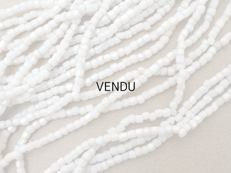 画像5: アンティーク カット入り シードビーズ グレイッシュホワイト ガラス製 23g