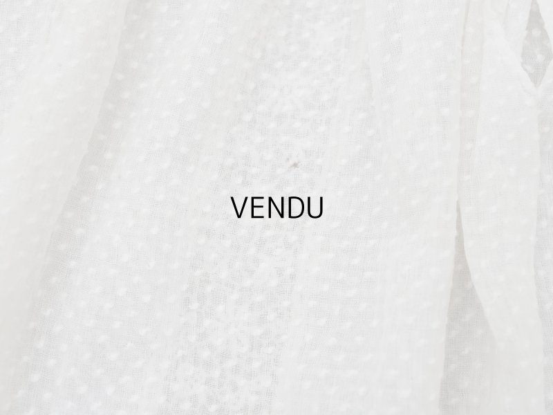 画像7: ＊蚤の市＊1900年頃 アンティーク ベビー用 ドレスドット刺繍のコットンファブリック 