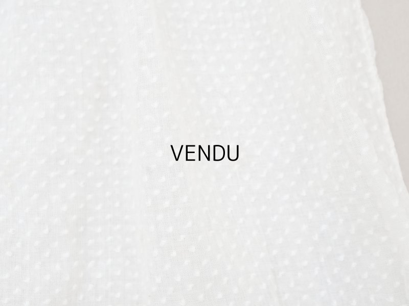 画像4: ＊蚤の市＊1900年頃 アンティーク ベビー用 ドレスドット刺繍のコットンファブリック 