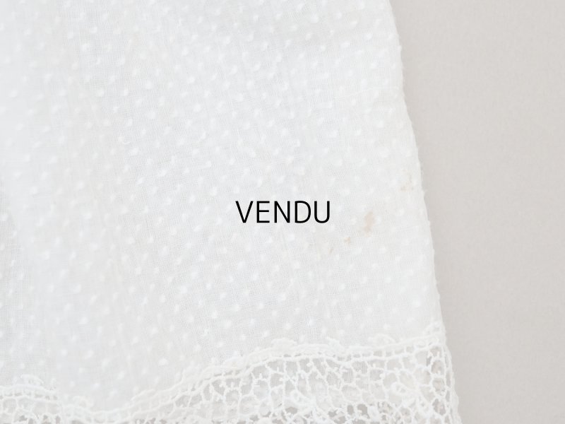 画像8: ＊蚤の市＊1900年頃 アンティーク ベビー用 ドレスドット刺繍のコットンファブリック 