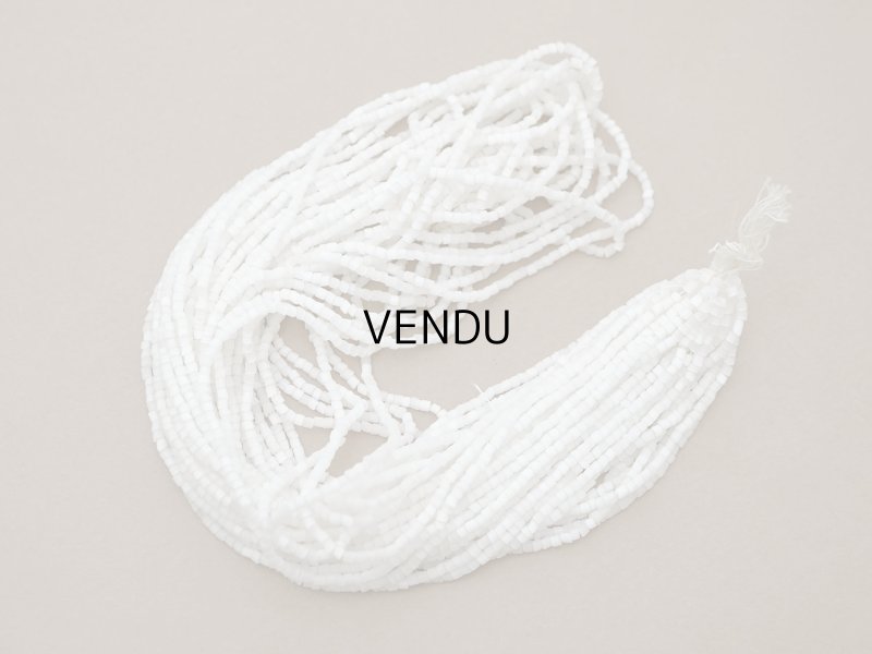 画像5: アンティーク ガラス製 サティネビーズ オフホワイト 57g 1cm=5.5粒 