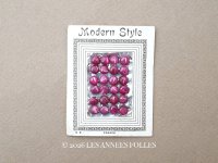 アンティーク マザーオブパール製 極小 ボタン 5mm 24ピース シェルボタン ボルドー