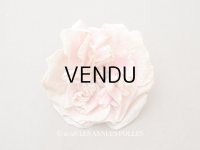 1900年頃 アンティーク薔薇の布花 パウダーピンク クウォーターロゼット咲き