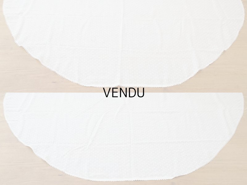 画像14: アンティーク  ドット刺繍入り コットンオーガンジー オフホワイト ファブリック テーブルクロス