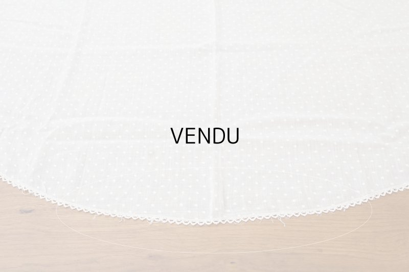 画像16: アンティーク  ドット刺繍入り コットンオーガンジー オフホワイト ファブリック テーブルクロス