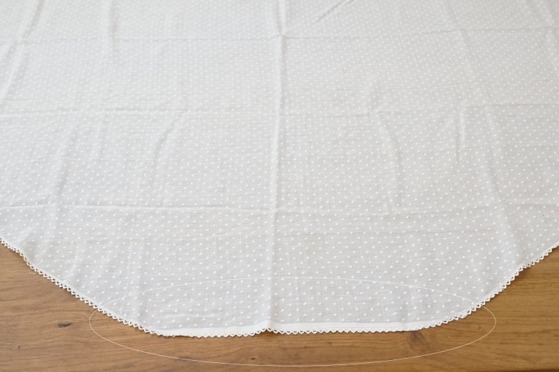 画像15: アンティーク  ドット刺繍入り コットンオーガンジー オフホワイト ファブリック テーブルクロス