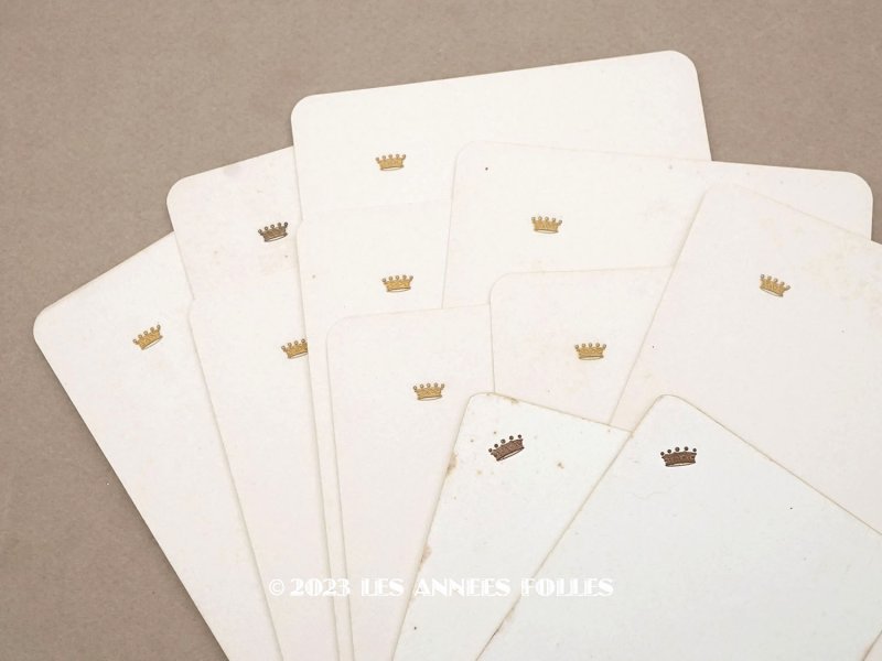 画像1: 未使用 アンティーク 王冠紋章付き ウェディングのメニューカード 11枚セット 