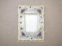 ＊蚤の市＊ セルロイドのフォトフレーム 紫の花 ヘリオトロープ