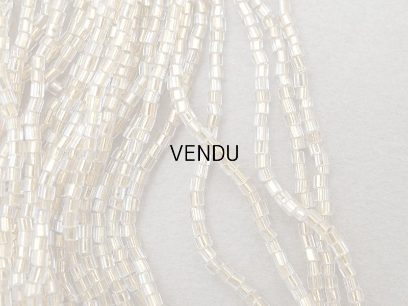 画像6: アンティーク カット入り クリア＆シャンパンゴールド シードビーズ ガラスビーズ 24〜25g