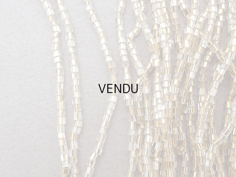 画像5: アンティーク カット入り クリア＆シャンパンゴールド シードビーズ ガラスビーズ 24〜25g