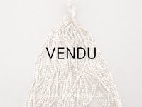 アンティーク ガラス製 サティネビーズ ライトブラウン 69〜81g