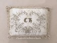 画像1: 19世紀 アンティーク シルク製 ポシェット リボン＆花のリース【CH】ハンキーケース  (1)