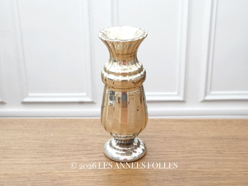 画像1: アンティーク マーキュリーグラスのフラワーベース 花瓶