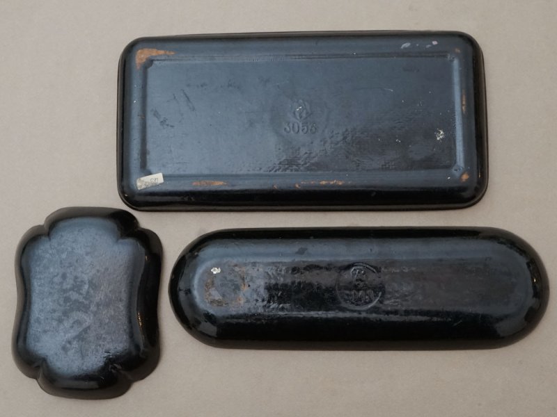 画像2: ＊蚤の市セット＊アンティーク 19世紀 星柄 トレイ 3点セット パピエマシェ