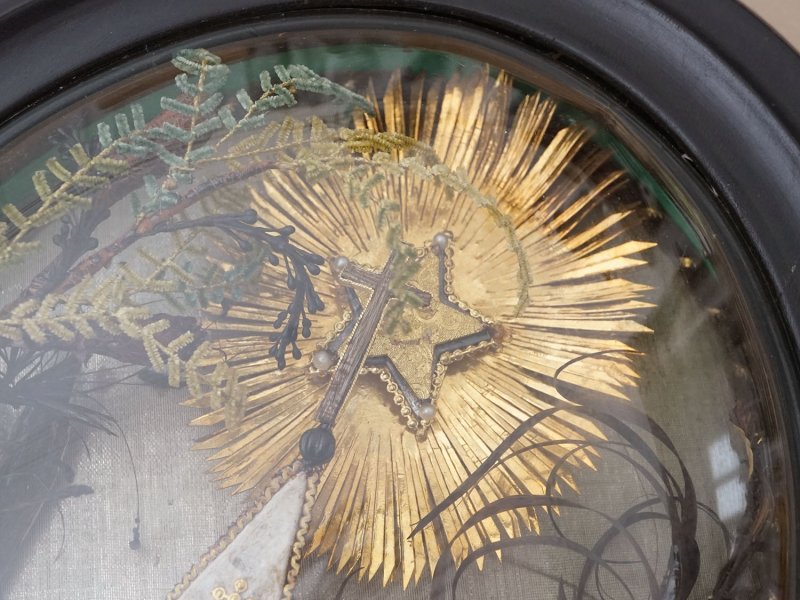 画像3: 19世紀 アンティーク ルリケール 大きなガラスドーム 遺物 44.6×35cm