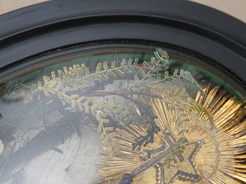 画像11: 19世紀 アンティーク ルリケール 大きなガラスドーム 遺物 44.6×35cm