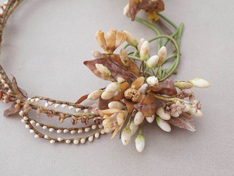 画像3: アンティーク ワックスフラワーのティアラ ウェディング 結婚式 