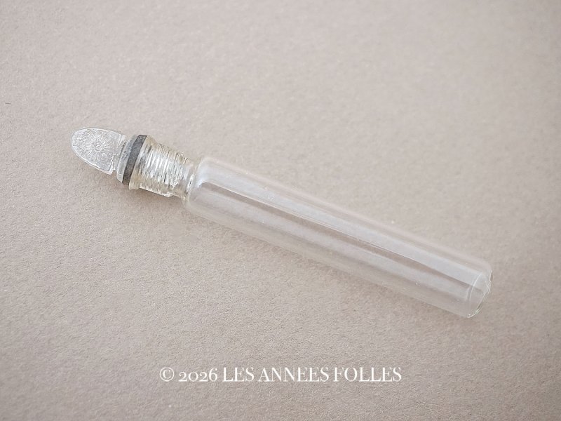 画像1: アンティーク 花模様の栓付き 携帯用 小さなパフュームボトル 