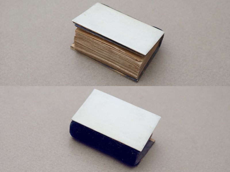 画像5: 19世紀 アンティーク ドール用 祈祷書 ボーン製 ダークブルーのベルベット ドールハウス PAROISSIEN