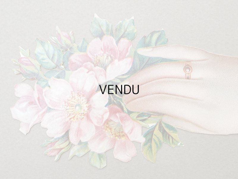 画像3: 1900年頃 アンティーク 大きなダイカットクロモ 薔薇を持つ手