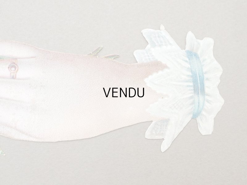 画像2: 1900年頃 アンティーク 大きなダイカットクロモ 薔薇を持つ手