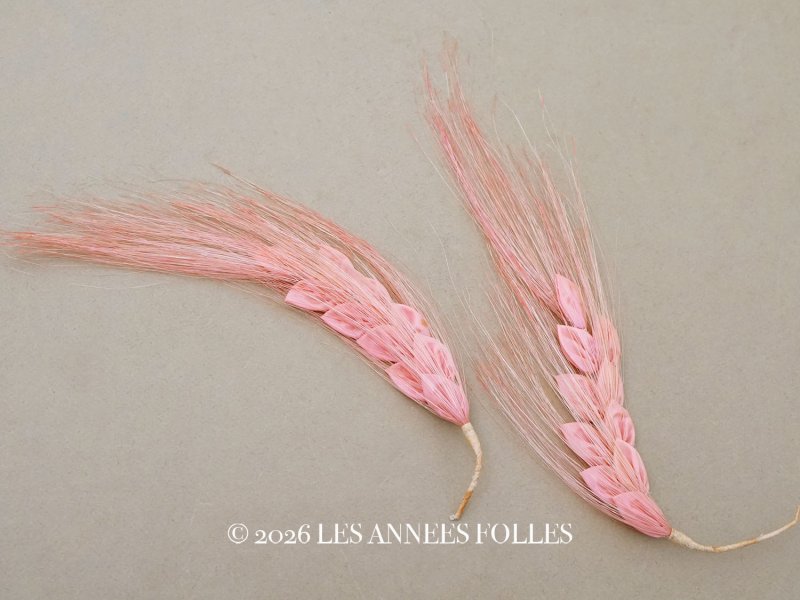 画像1: ＊蚤の市＊アンティーク  帽子用 フェザー ピンク 2点セット