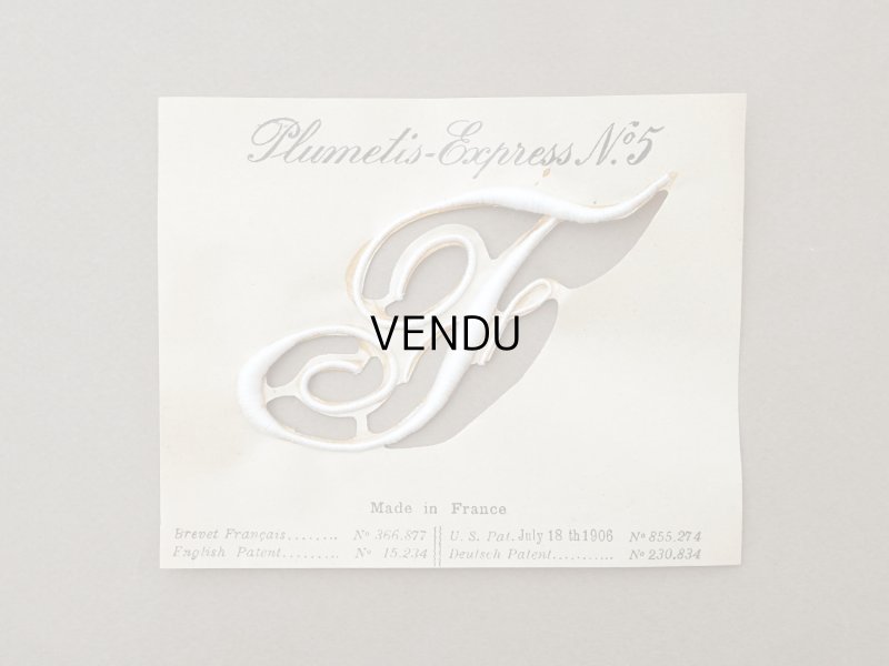 画像3: 1900年頃 アンティーク 箱入り イニシャルシート モノグラム 2シート【F】-N°5- INITIALES BRODEES PLUMETIS-EXPRESS
