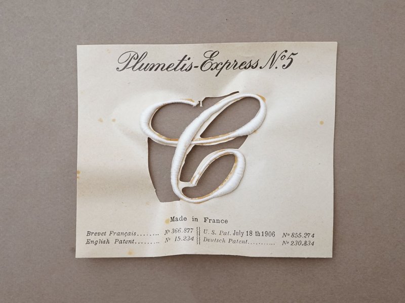 画像4: 1900年頃 アンティーク 箱入り イニシャルシート モノグラム 2シート【C】-N°5- INITIALES BRODEES PLUMETIS-EXPRESS