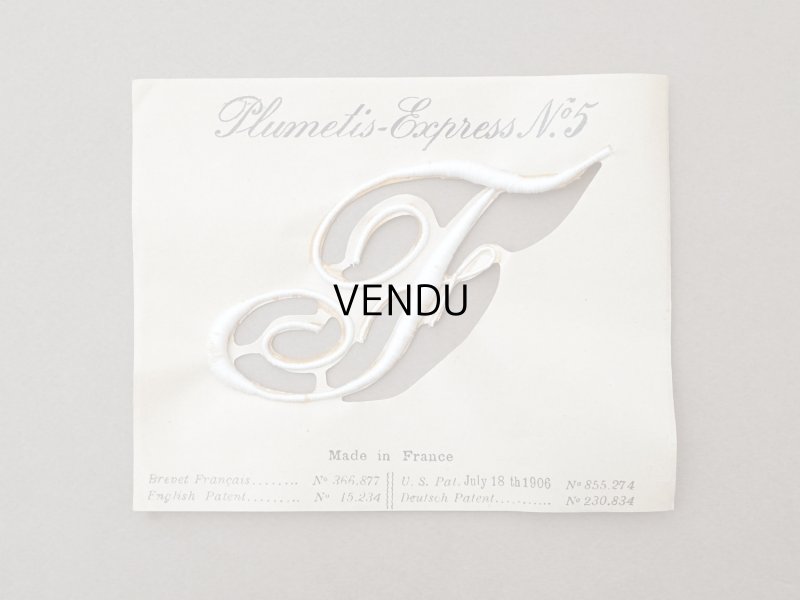 画像4: 1900年頃 アンティーク 箱入り イニシャルシート モノグラム 2シート【F】-N°5- INITIALES BRODEES PLUMETIS-EXPRESS