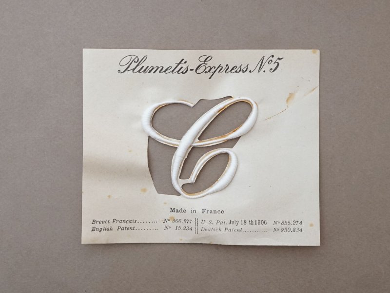 画像5: 1900年頃 アンティーク 箱入り イニシャルシート モノグラム 2シート【C】-N°5- INITIALES BRODEES PLUMETIS-EXPRESS