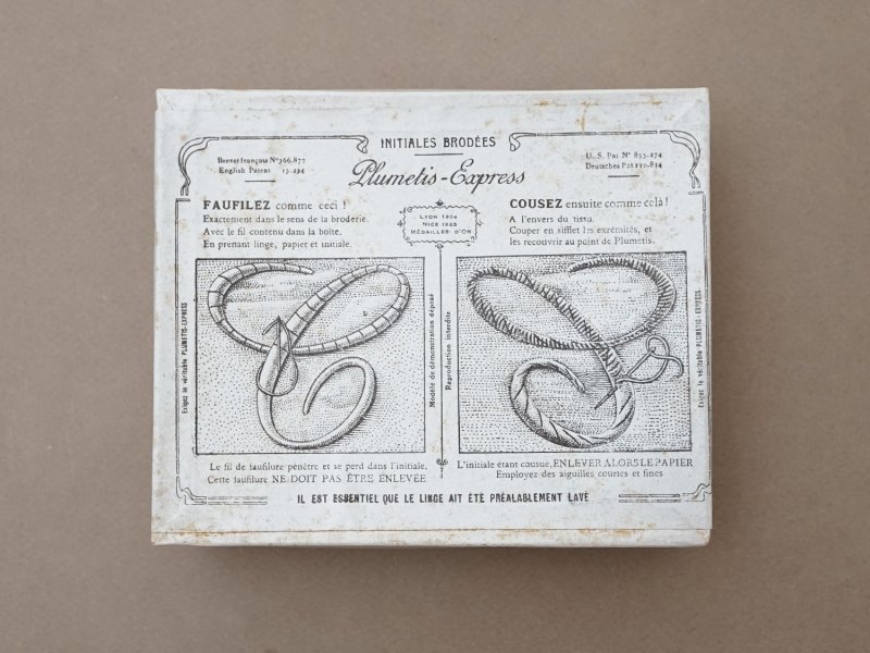 画像3: 1900年頃 アンティーク 箱入り イニシャルシート モノグラム 2シート【C】-N°5- INITIALES BRODEES PLUMETIS-EXPRESS