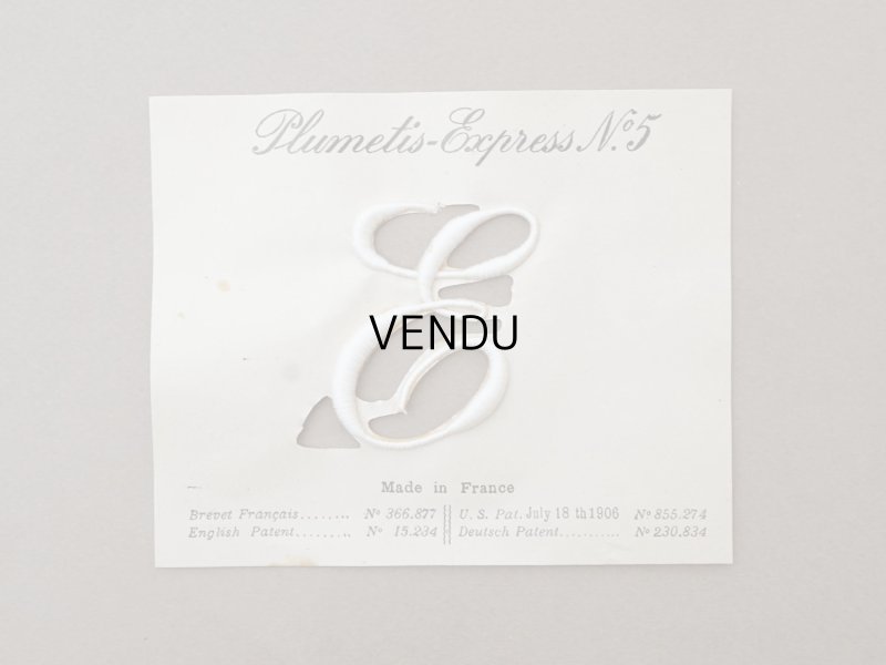 画像4: 1900年頃 アンティーク 箱入り イニシャルシート モノグラム 3シート【E】-N°5- INITIALES BRODEES PLUMETIS-EXPRESS