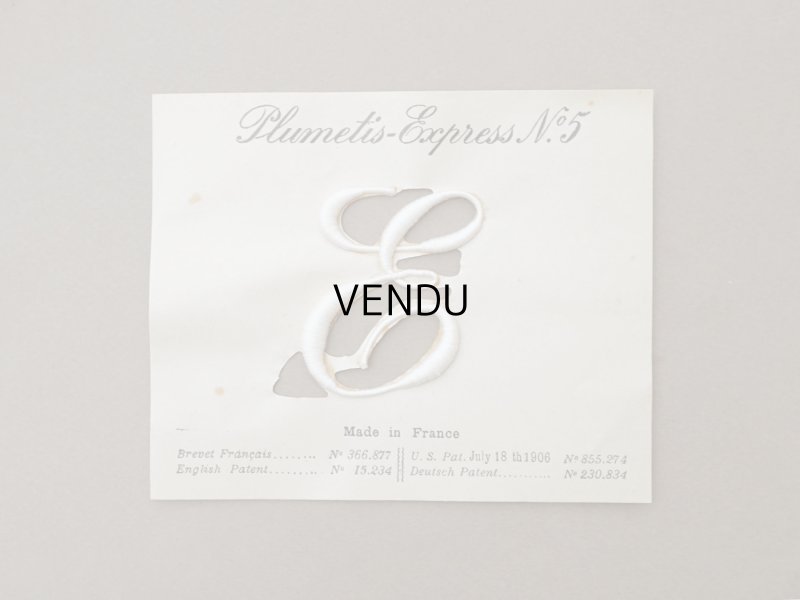 画像3: 1900年頃 アンティーク 箱入り イニシャルシート モノグラム 3シート【E】-N°5- INITIALES BRODEES PLUMETIS-EXPRESS