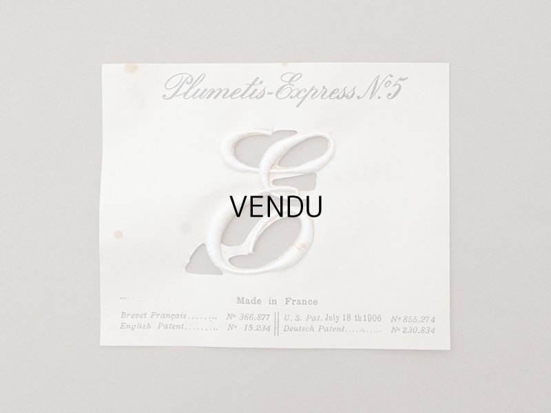 画像5: 1900年頃 アンティーク 箱入り イニシャルシート モノグラム 3シート【E】-N°5- INITIALES BRODEES PLUMETIS-EXPRESS
