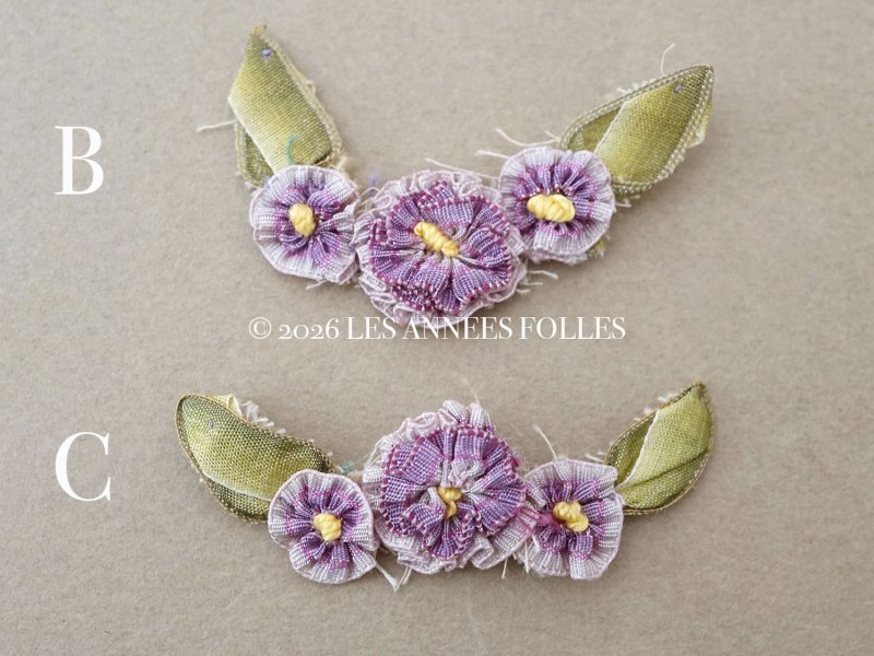 画像6: アンティーク シルク製 小さなロココモチーフ 紫色