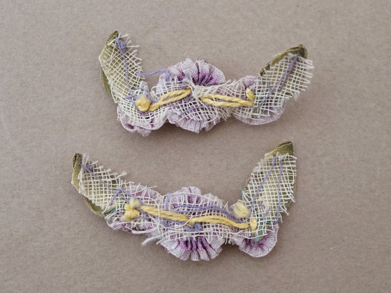 画像9: アンティーク シルク製 小さなロココモチーフ 紫色