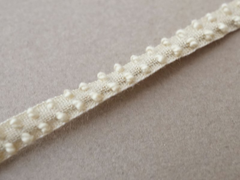 画像5: アンティーク  ドットのリネントリム カーキベージュ 5mm幅 