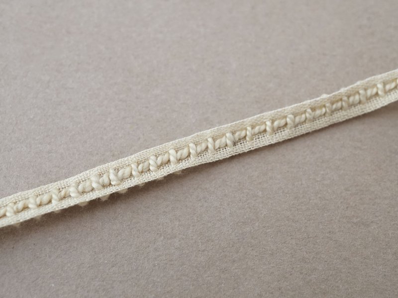 画像4: アンティーク  ドットのリネントリム カーキベージュ 5mm幅 