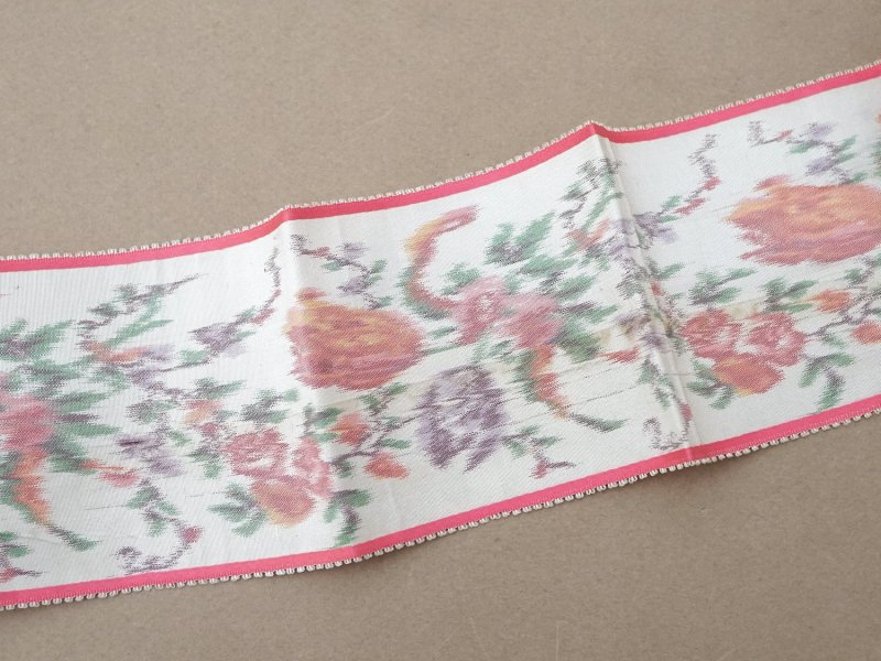 画像2: 19世紀 アンティーク シルク製 リボン ほぐし織り 78cm 幅6.7cm